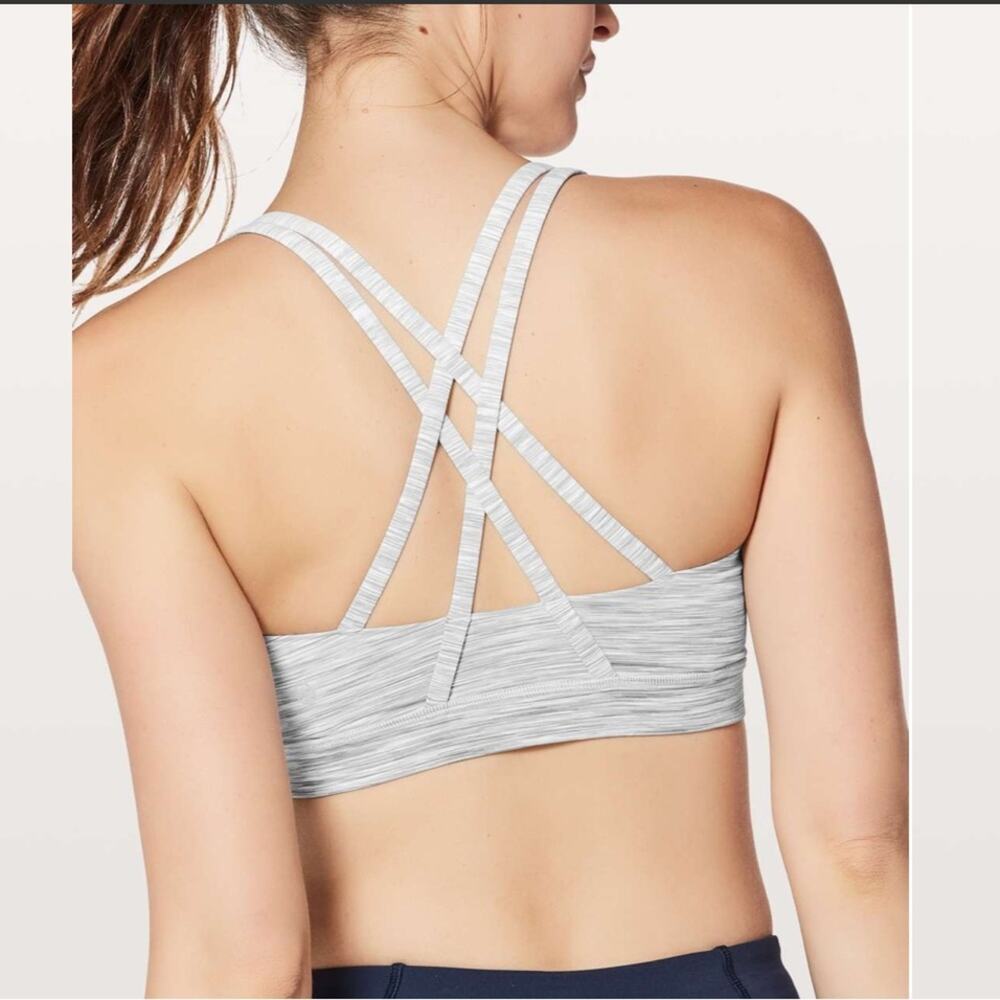 Lululemon Energy Bra Size 4 Gray Medium Support